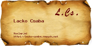 Lacko Csaba névjegykártya